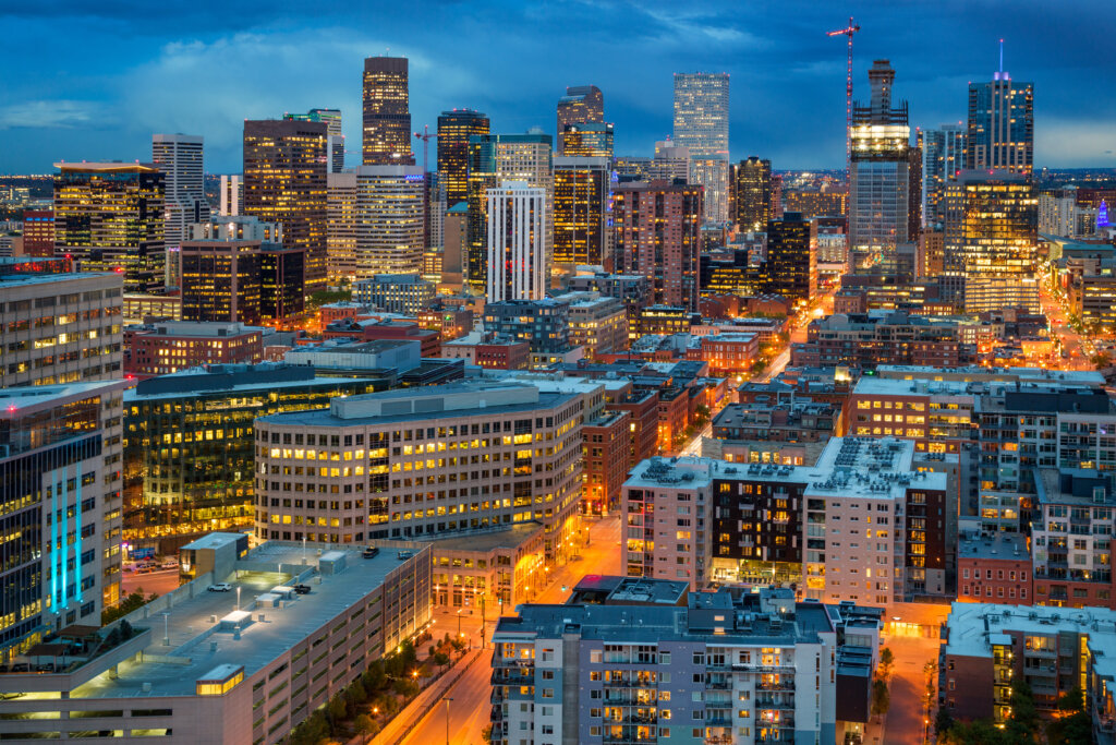 Denver City Skyline at Dusk