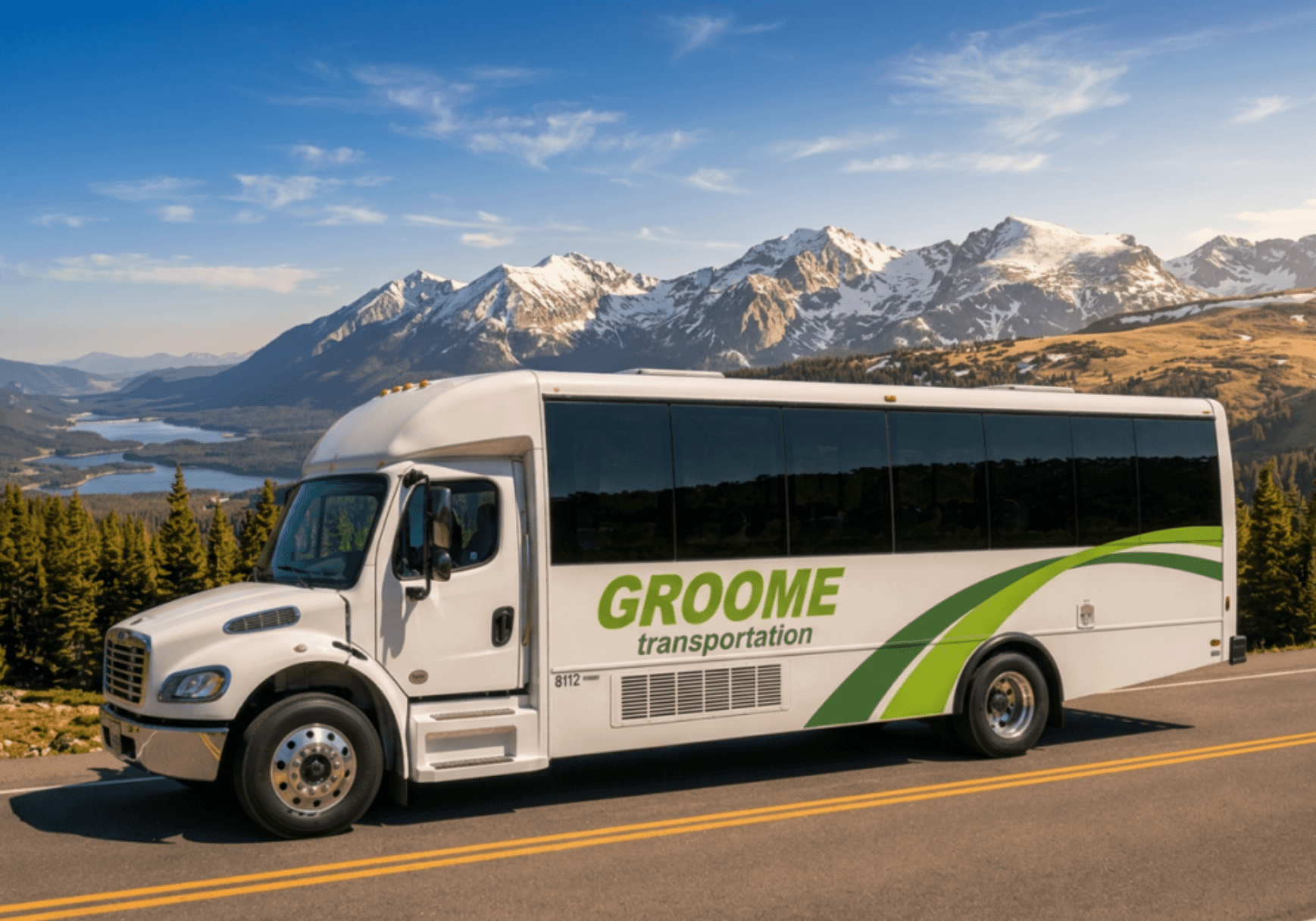 Groome Transportation Freightliner cutaway bus