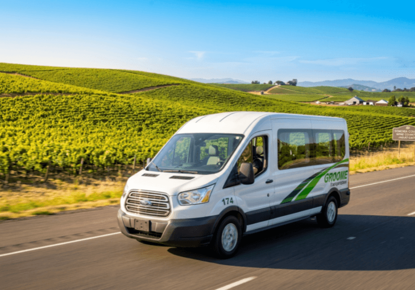 Groome Transportation 14-passenger Ford Transit mini-bus